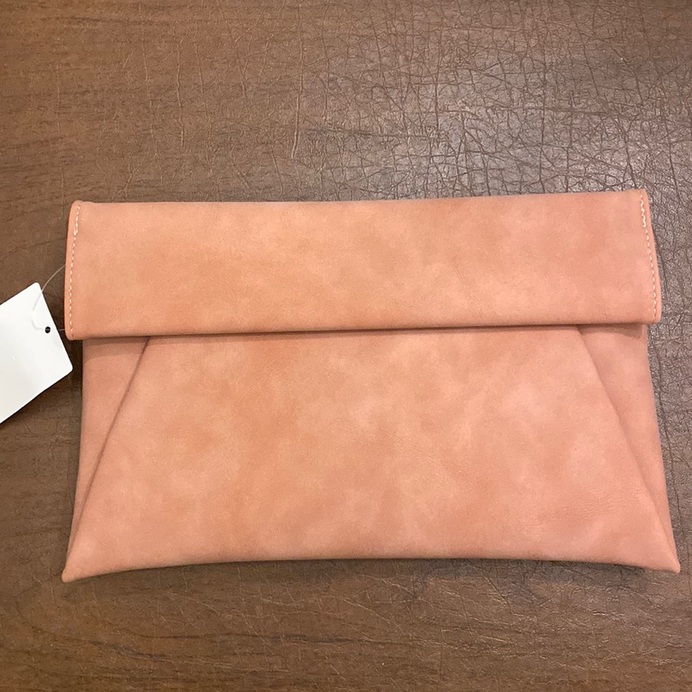 Lulus Microfiber “light suede” clutch / shoulder strap handbag